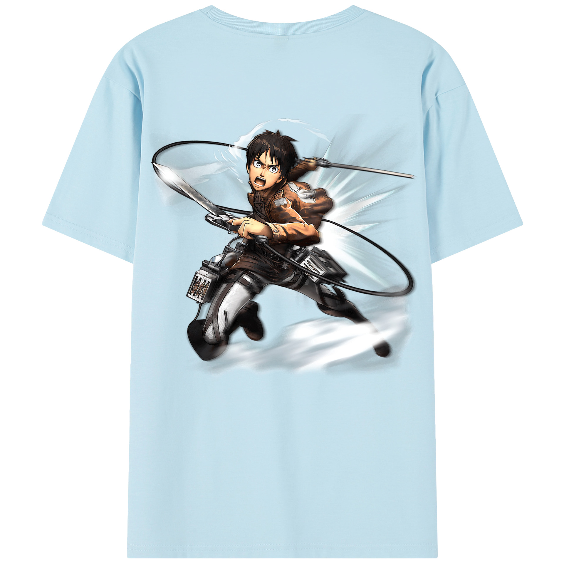 （画像用） 進撃の巨人 エレン･イェーガー Attack on Titan Eren Jäger 綿100％半袖Tシャツ（背面プリント）